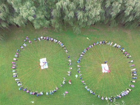 航拍百人戰(zhàn)鼓